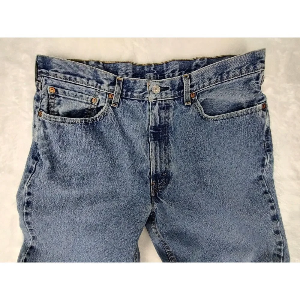 Levi's 550 Jeans Size 38x30 (act 36x28) Relaxed‎ Fit Blue Denim Wide Leg Y2K